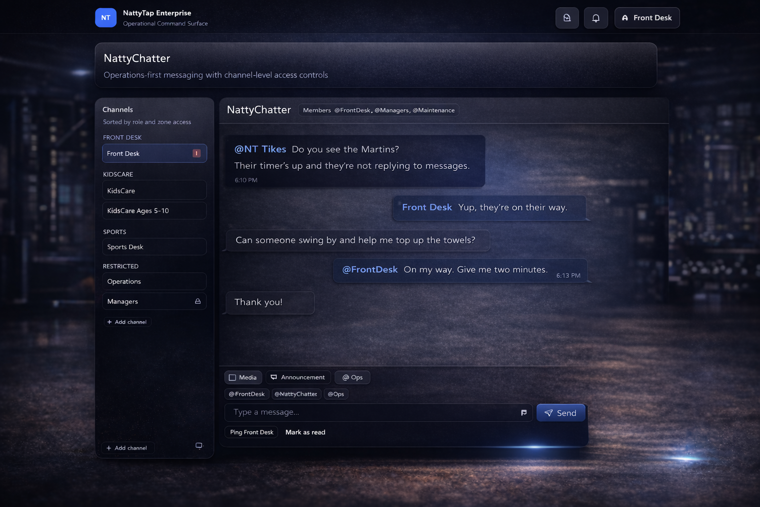 NattyChat: fast staff coordination